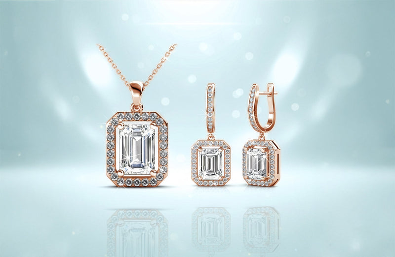 Комплекти бижута с австрийски кристали Сваровски с родиево, златно и розово златно покритие