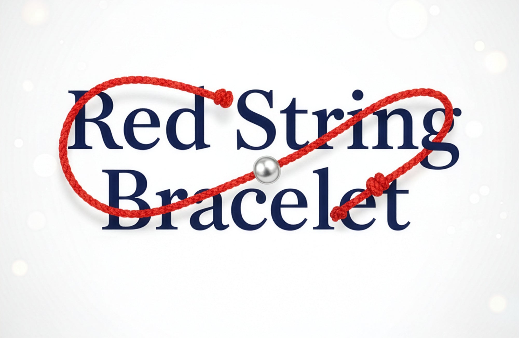 Гривна червен конец с различни елементи