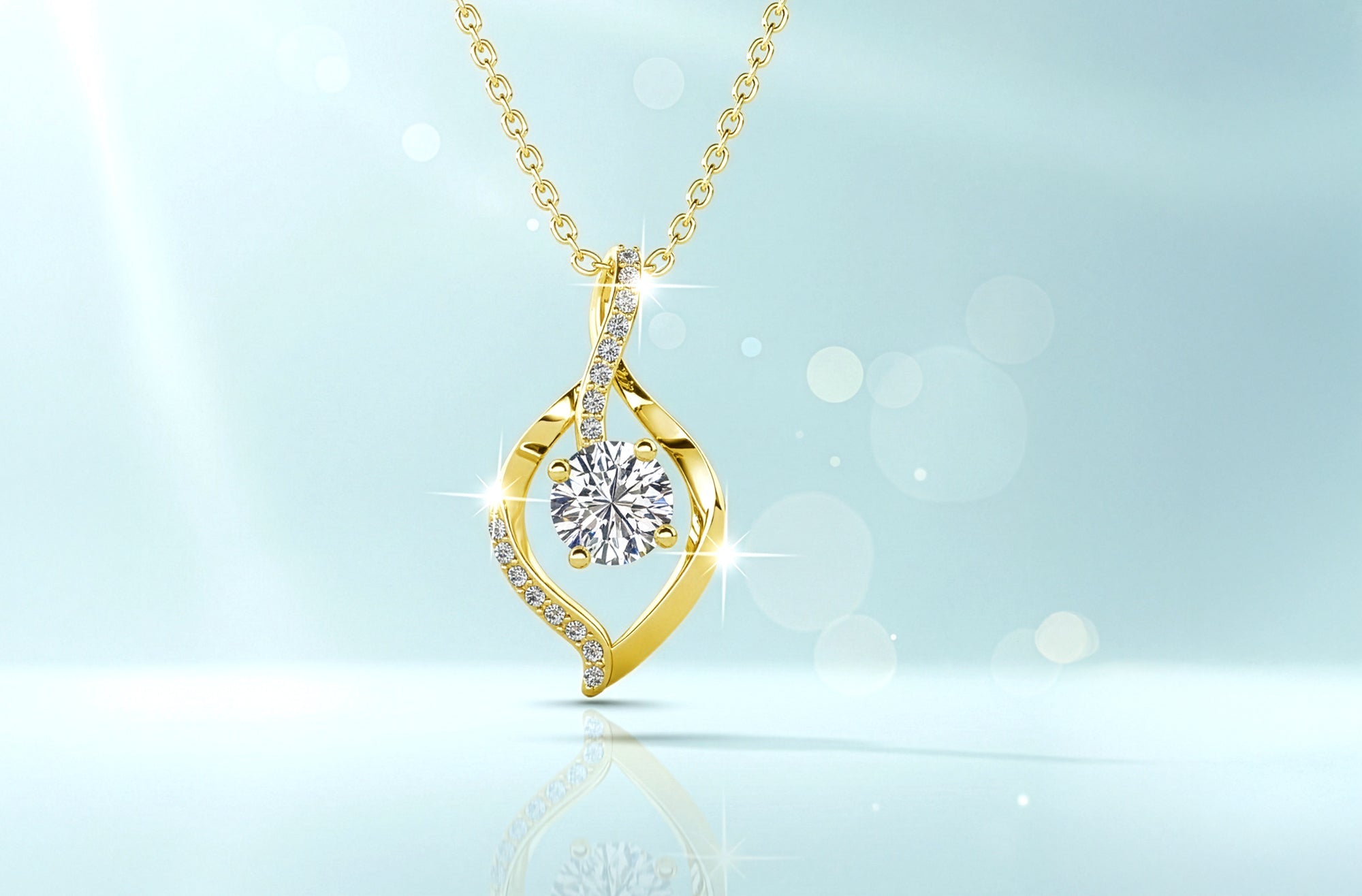 Модни колиета с кристали Сваровски, дизайни с родиево, златно и розово златно покритие