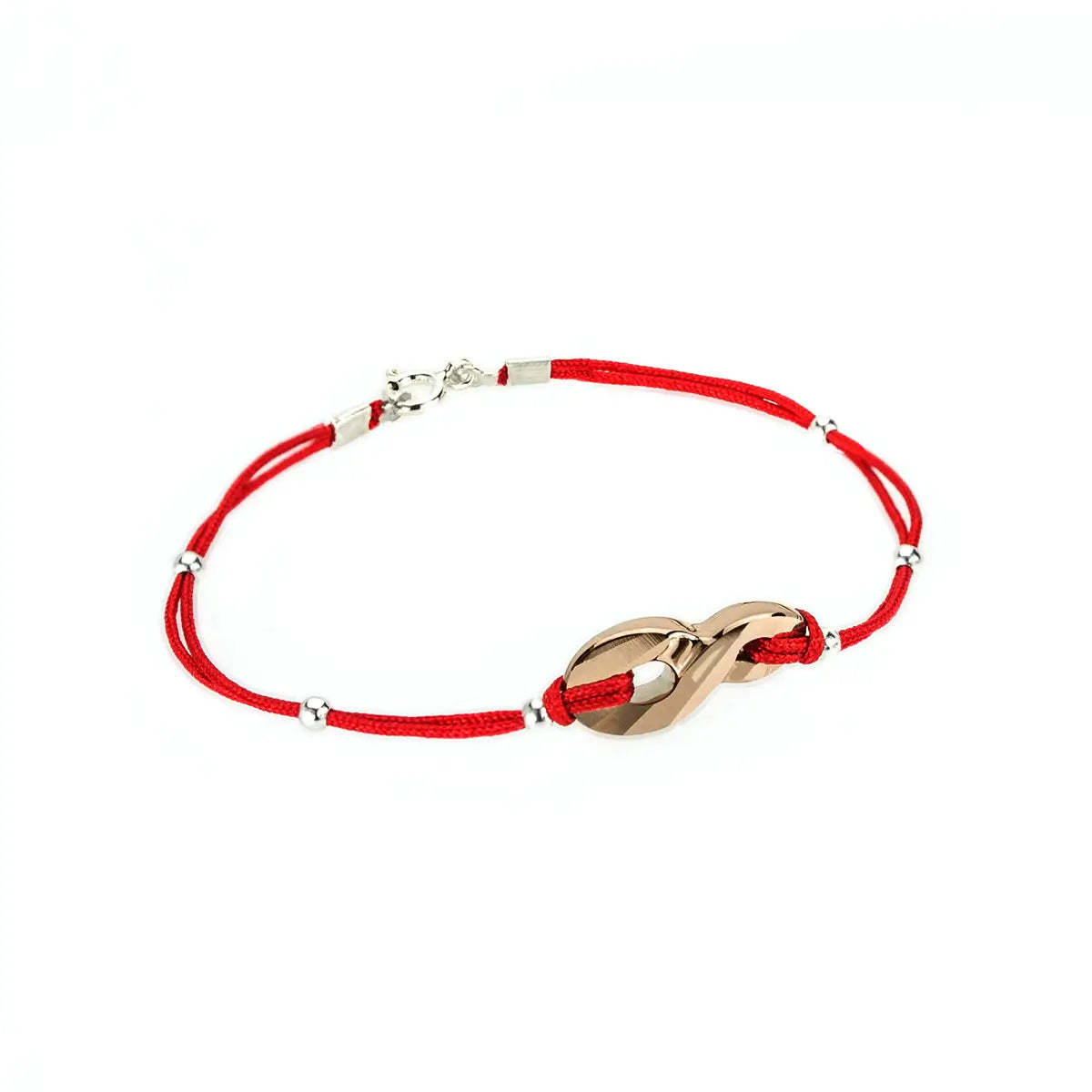 Гривна червен конец с австрийски кристал