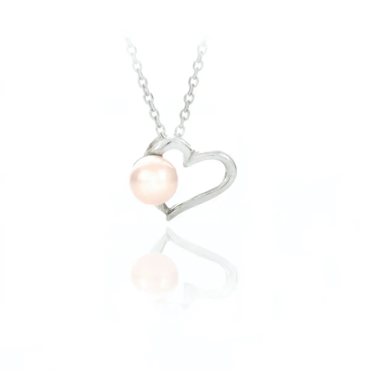 Колие с форма на сърце и нежна перла Сребро 925
