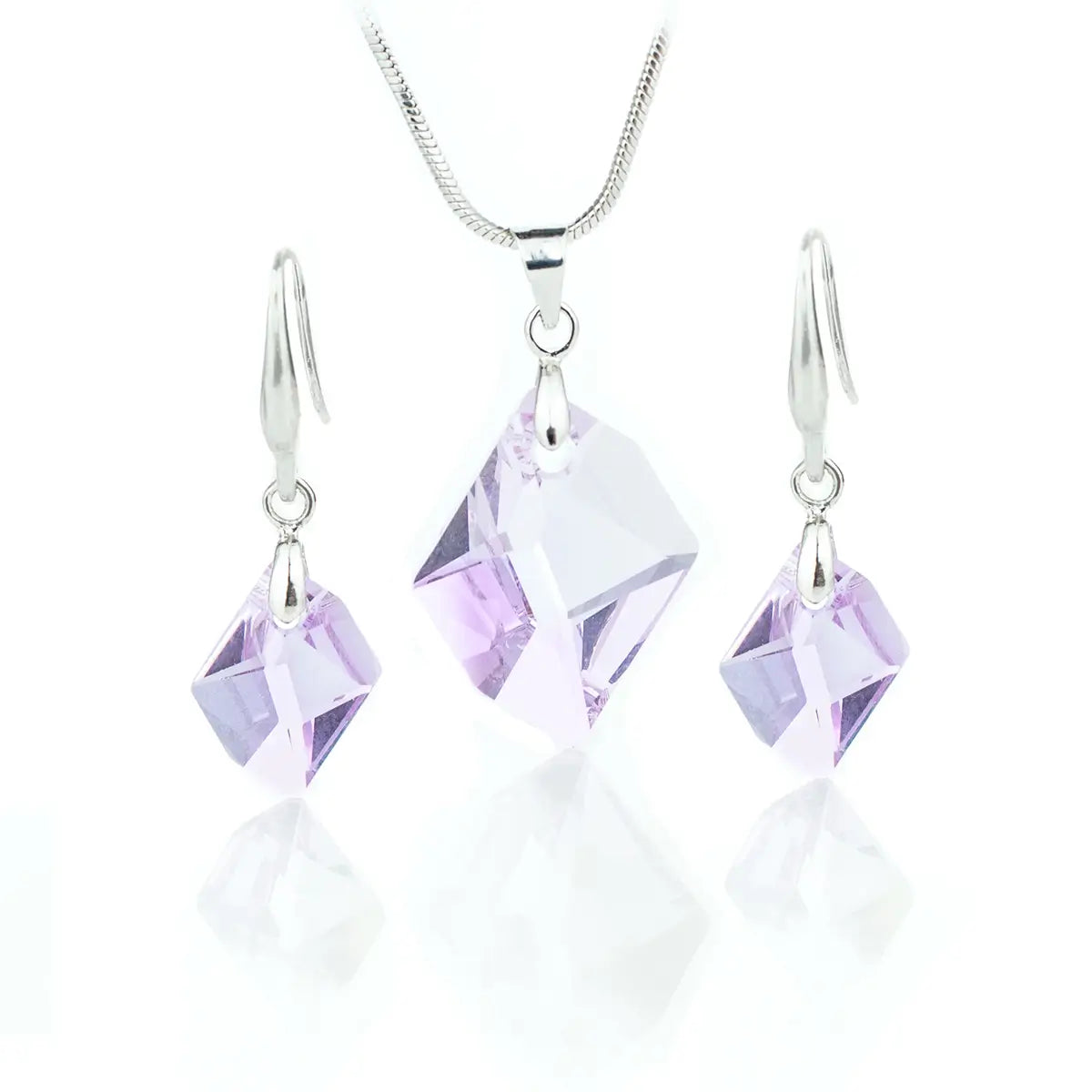 Кристален комплект Rhombus  в нежно лилаво