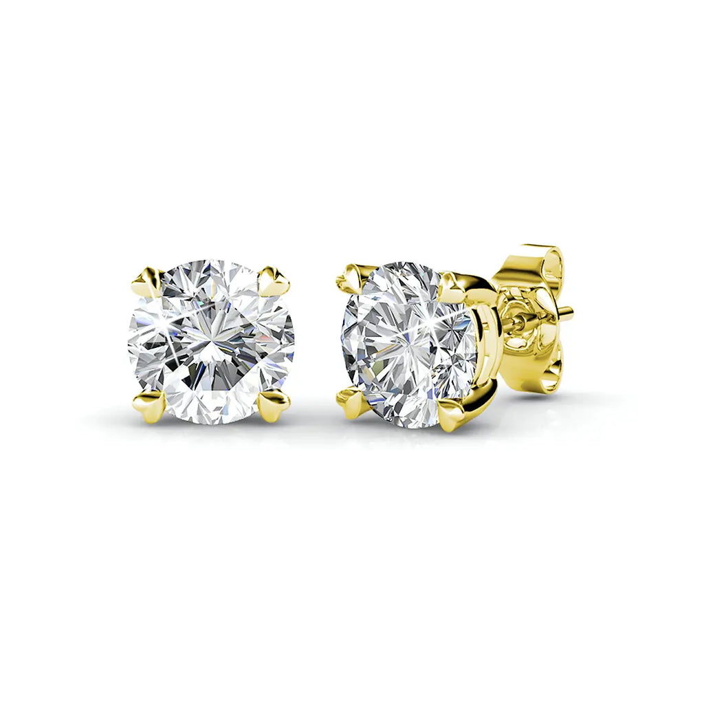 Базов модел обеци на винт с кристали Сваровски и 18К златно покритие