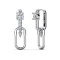 Дамски обеци с кристали Сваровски и 18К бяло златно покритие, премиум модел