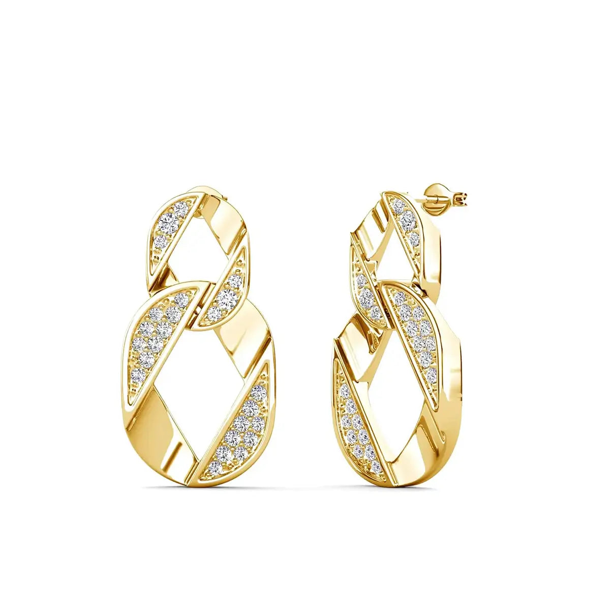 Дамски обеци с премиум кристали Модерен геометричен дизайн