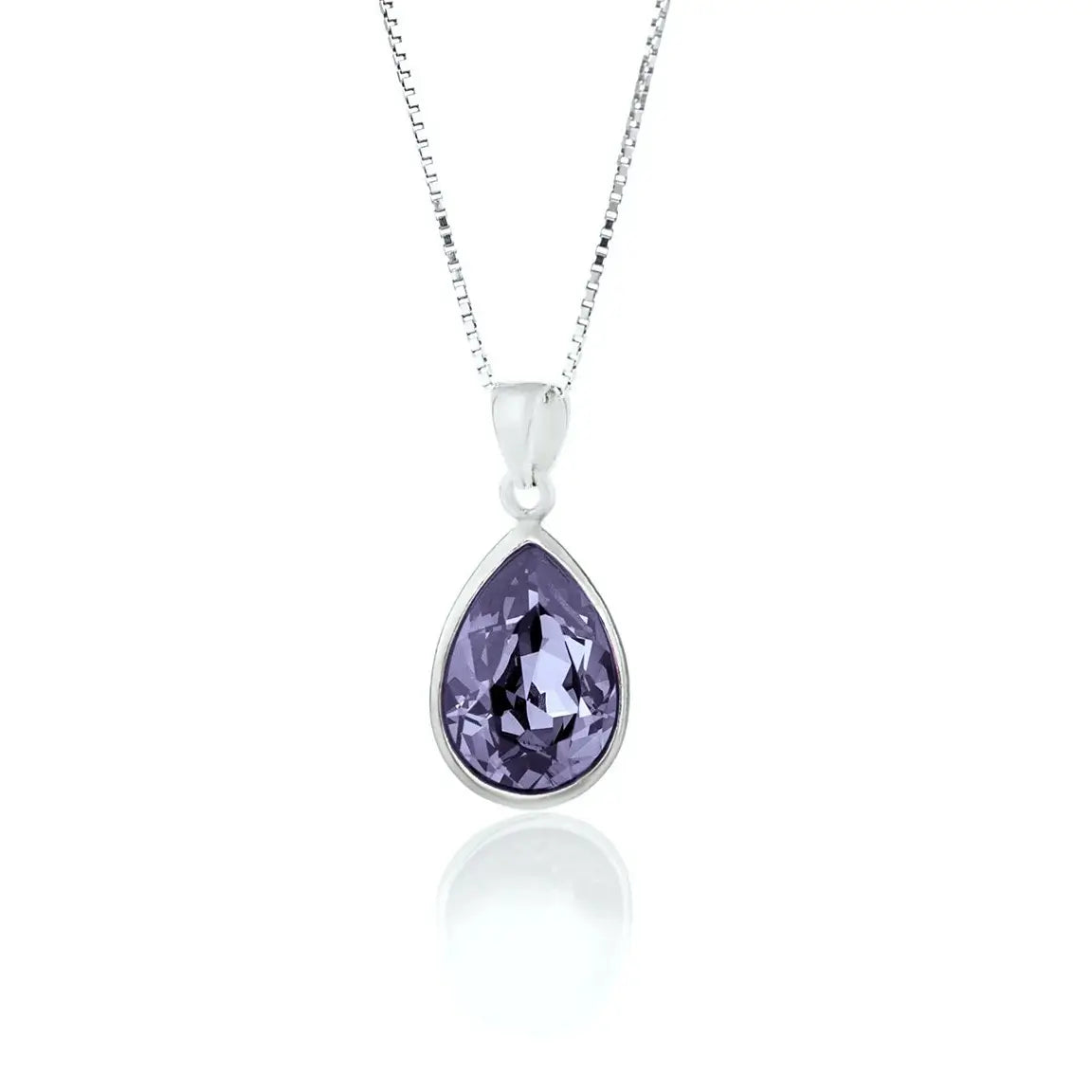 Дамско колие kaпka с кристал Сваровски в цвят tanzanite