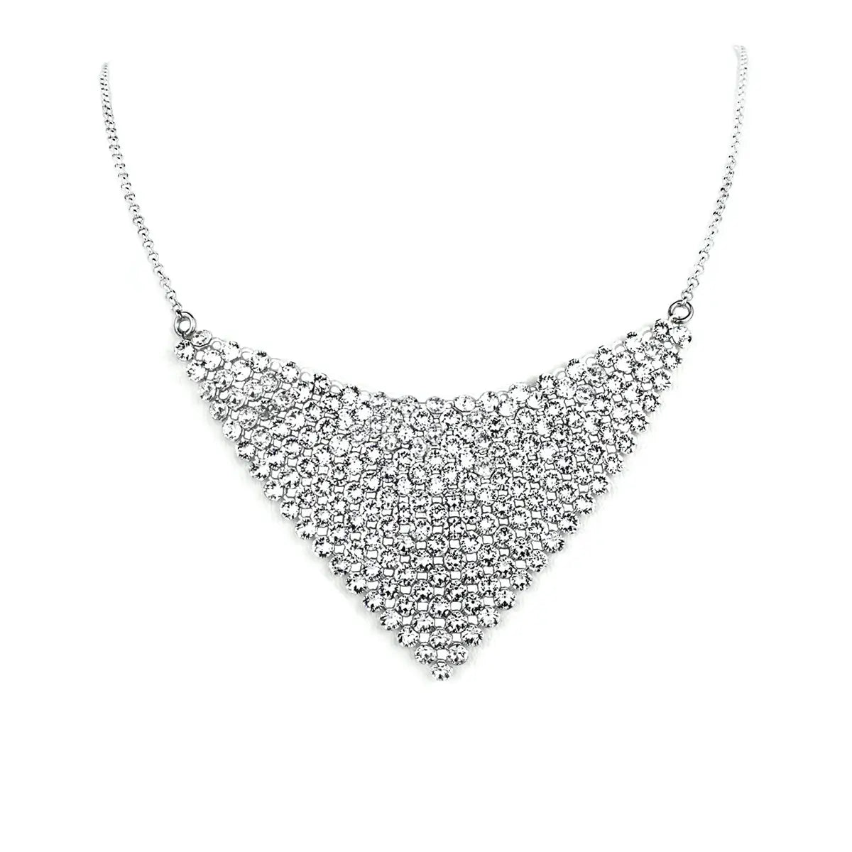 Ефектно бляскаво колие с кристали Сваровски в цвят Crystal