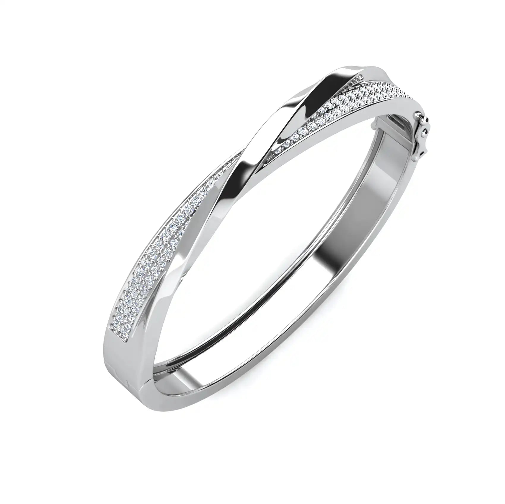 Гривна Twist Luxe Bangle с циркони и 18K покритие Розово злато