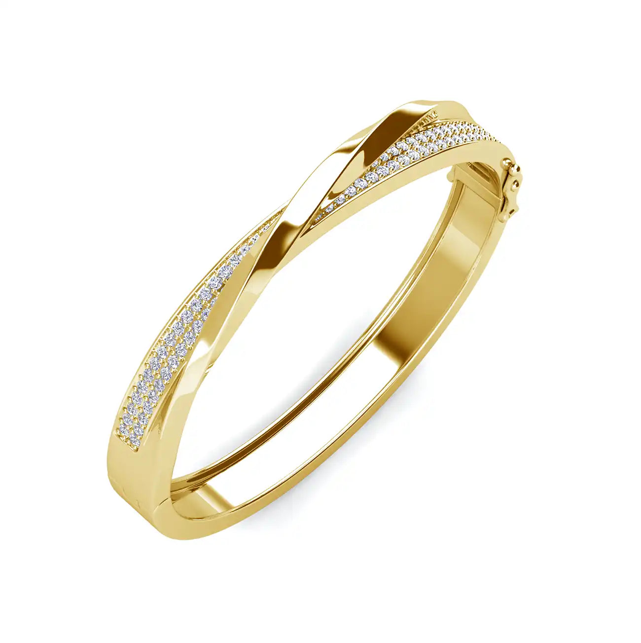 Гривна Twist Luxe Bangle с циркони и 18K покритие Розово злато