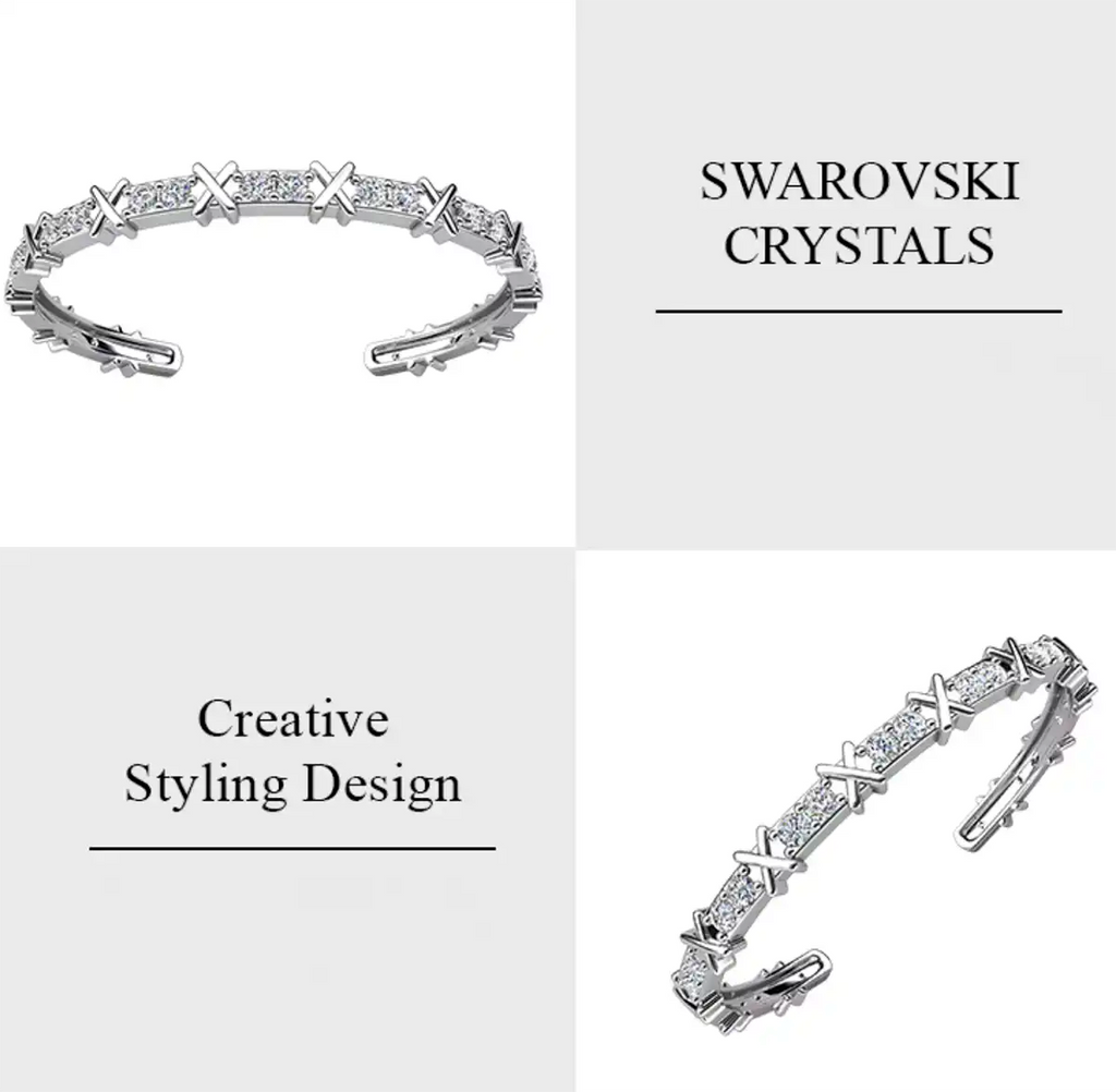 Гривна X Design с кристали и 18K Златно покритие
