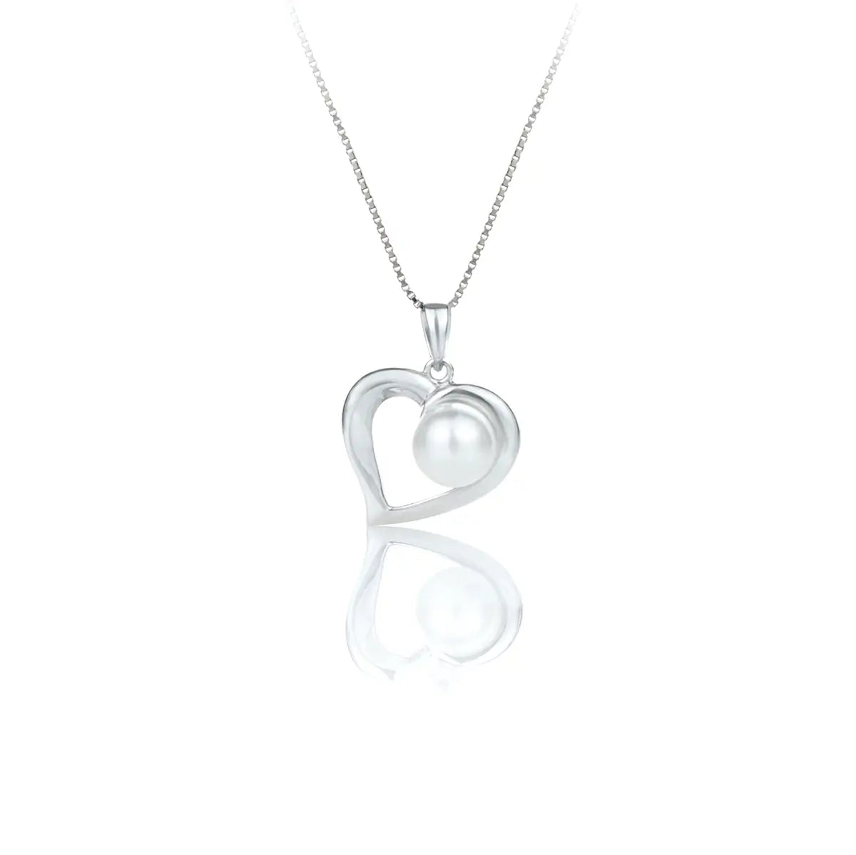 Сребърнo колие Сърце с Речна перла Нежна елегантност