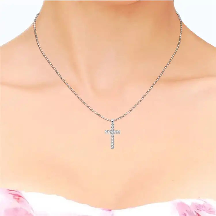 Колие Cross Icon с кристали Елегантен стил