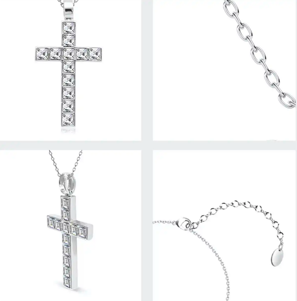 Колие Cross Icon с кристали Елегантен стил