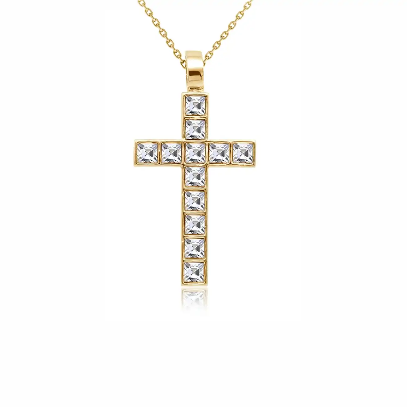 Колие Cross Icon с кристали Елегантен стил