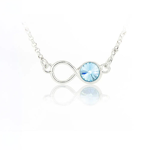 Колие Инфинити с небесно син кристал