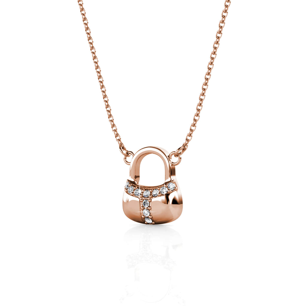 Колие Катинарче с 18К покритие Розово Злато и австрийски кристали