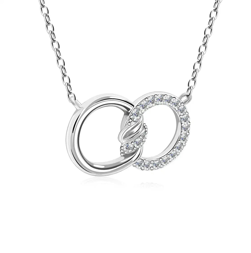 Колие Linked Rings Necklace с кристали  Актуален дизайн