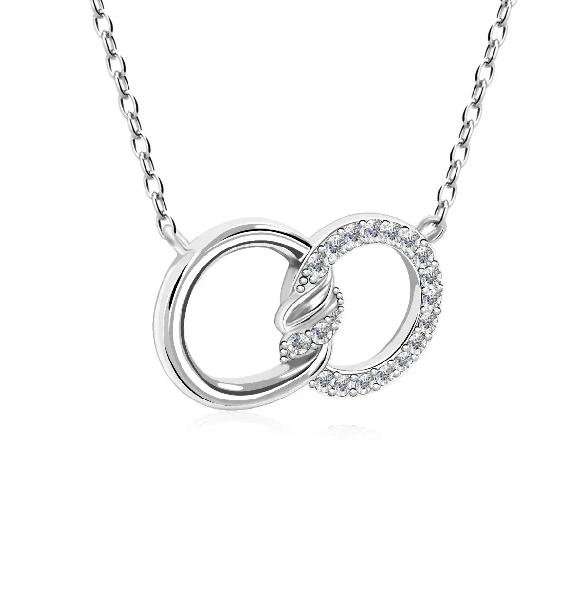 Колие Linked Rings Necklace с кристали  Актуален дизайн
