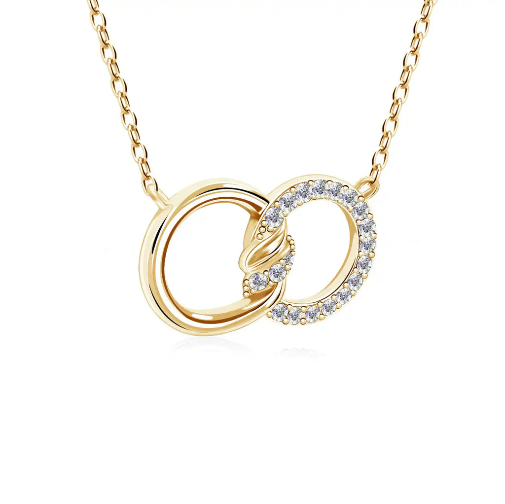 Колие Linked Rings Necklace с кристали  Актуален дизайн