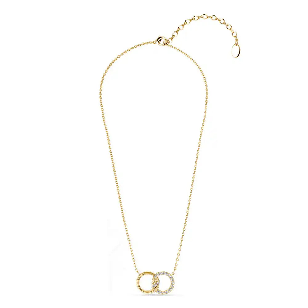 Колие Linked Rings Necklace с кристали  Актуален дизайн