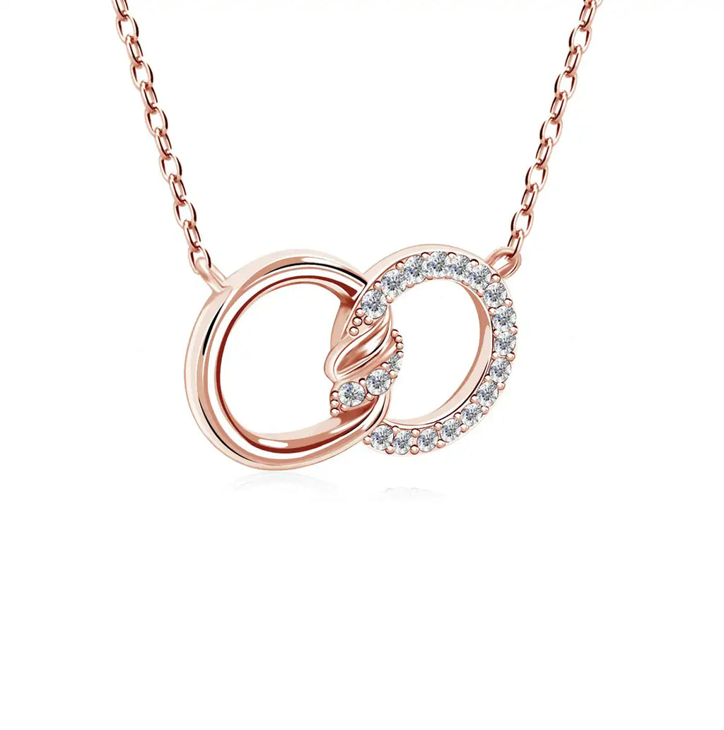 Колие Linked Rings Necklace с кристали  Актуален дизайн