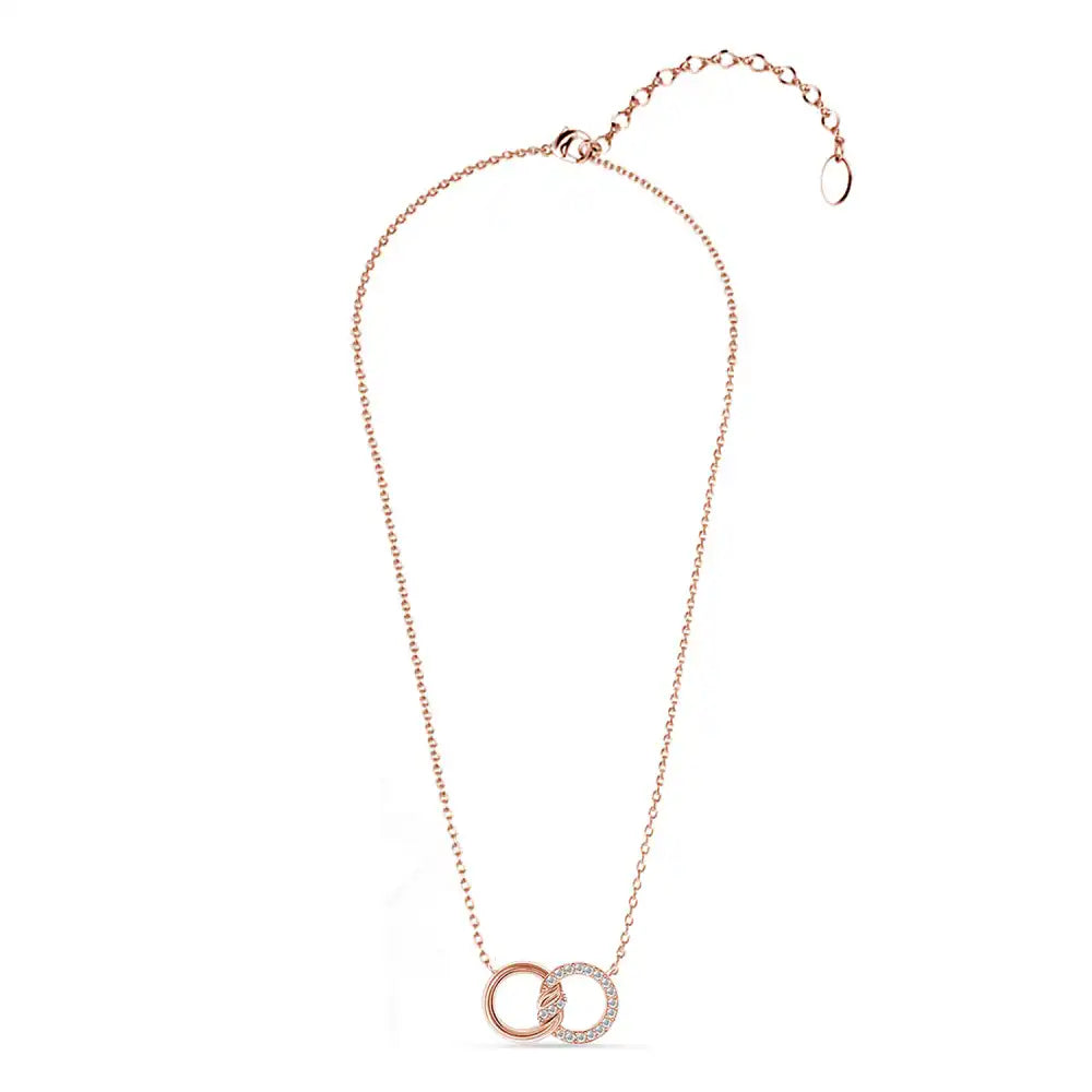 Колие Linked Rings Necklace с кристали  Актуален дизайн