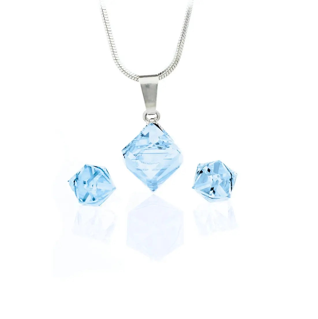 Колие с обици Кристално Кубче