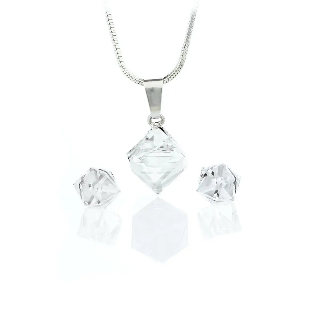 Колие с обици Кристално Кубче