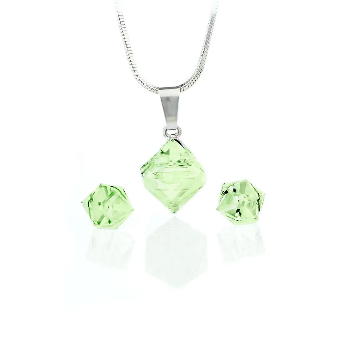 Колие с обици Кристално Кубче