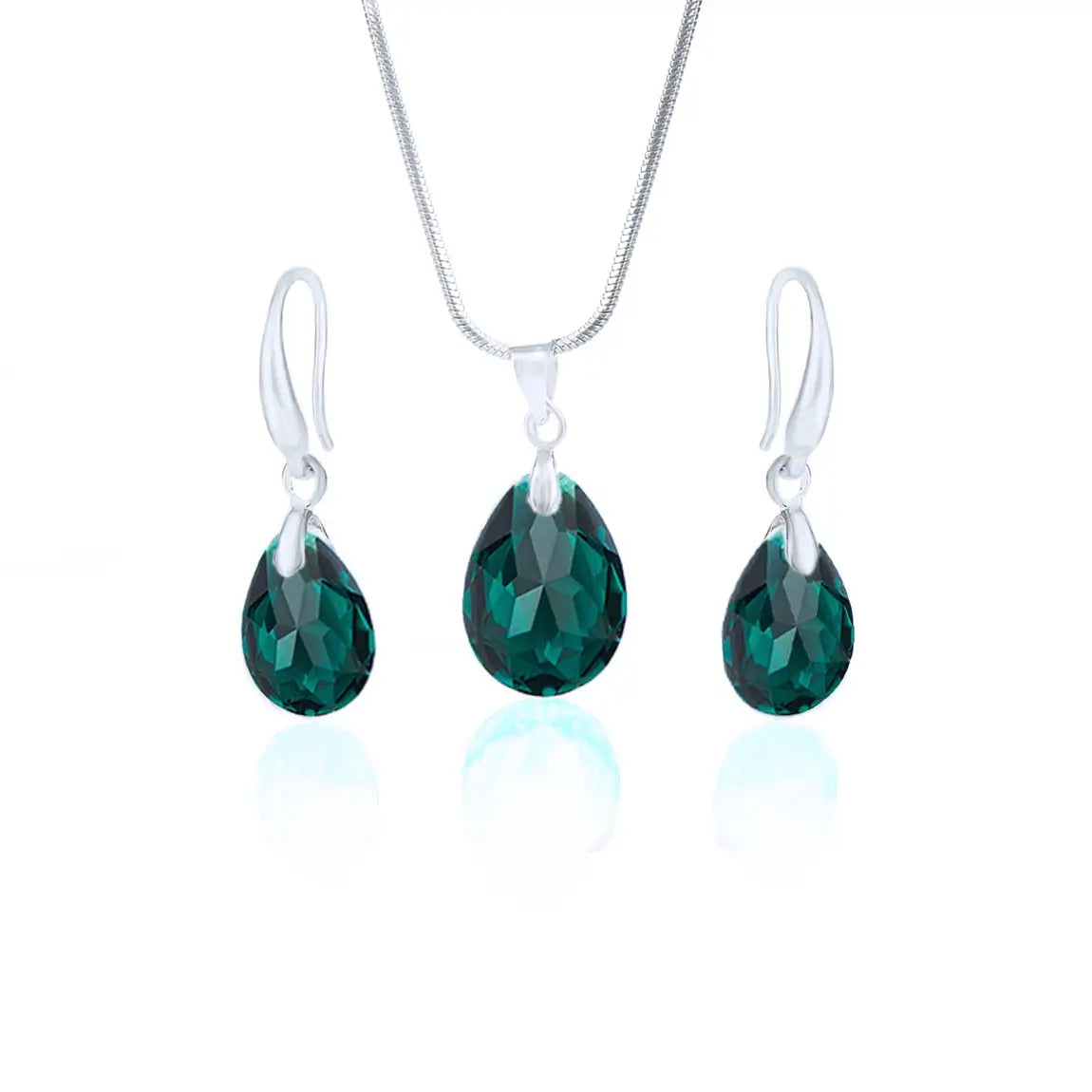 Колие с обици с австрийски кристали Pear Shape Jewellery Set