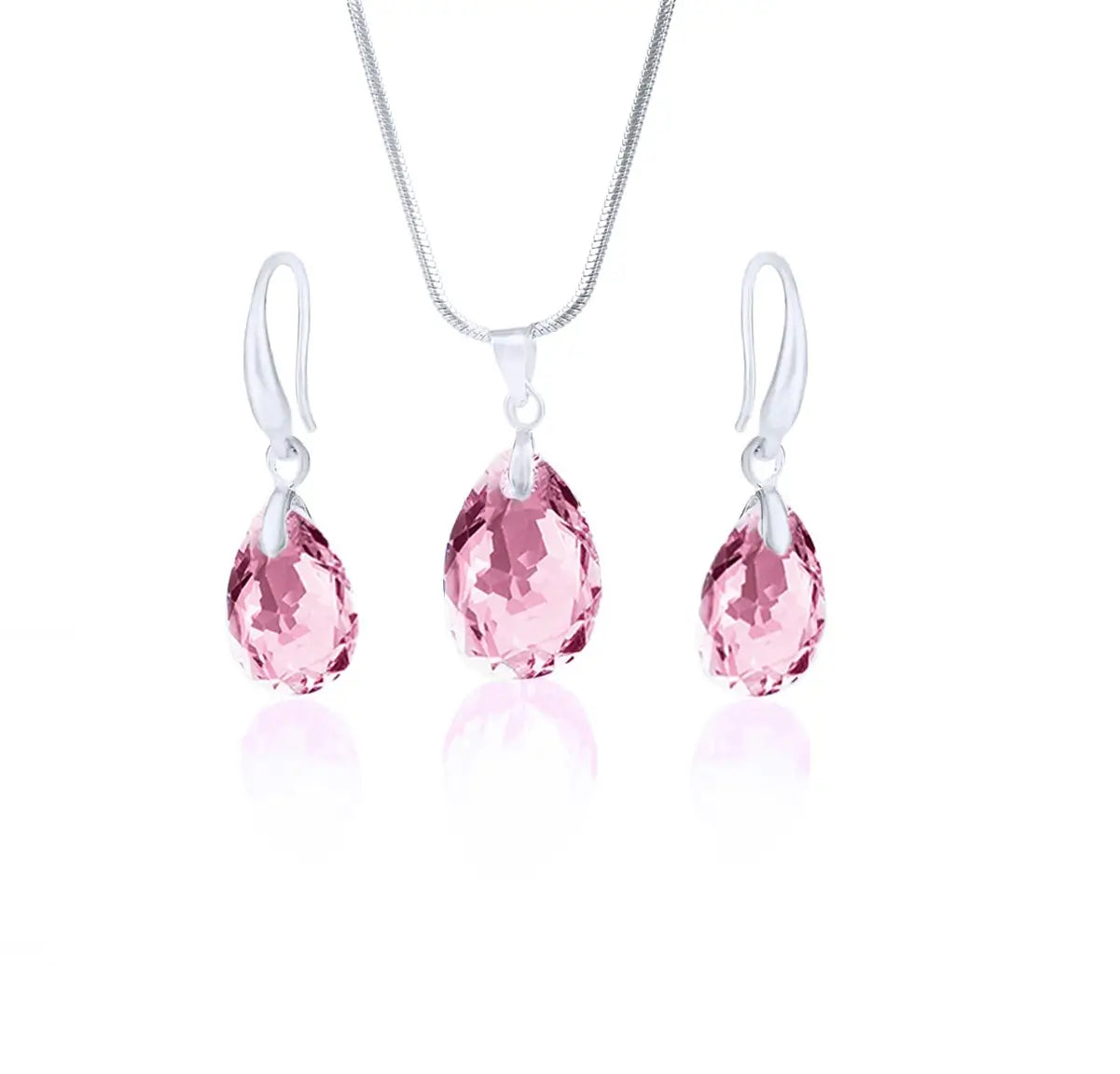 Колие с обици с австрийски кристали Pear Shape Jewellery Set