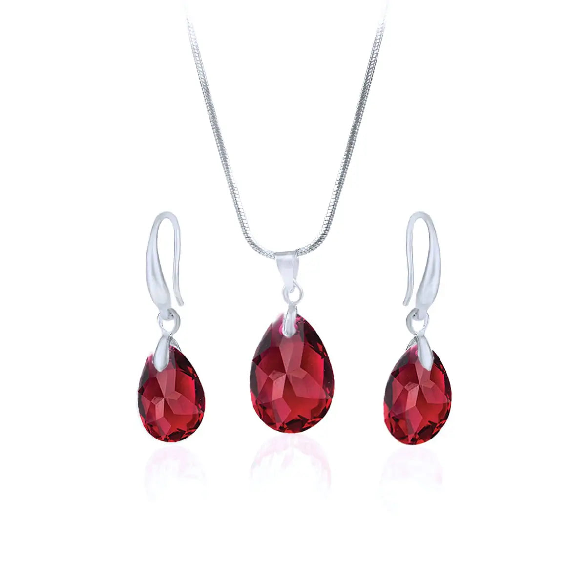 Колие с обици с австрийски кристали Pear Shape Jewellery Set