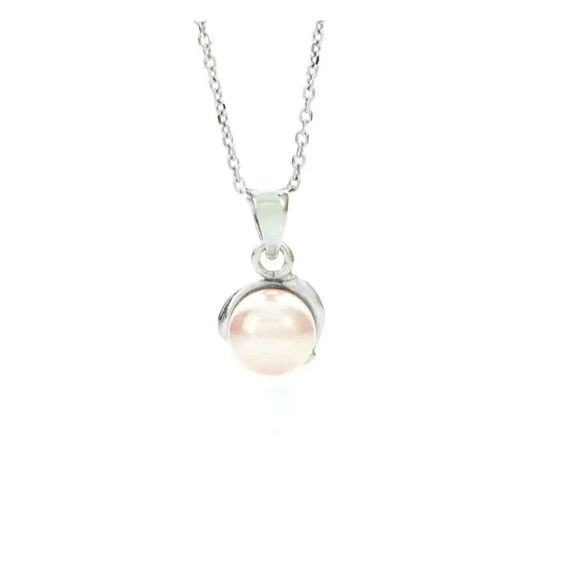 Колие с перла цвят лавандула Сребро 925