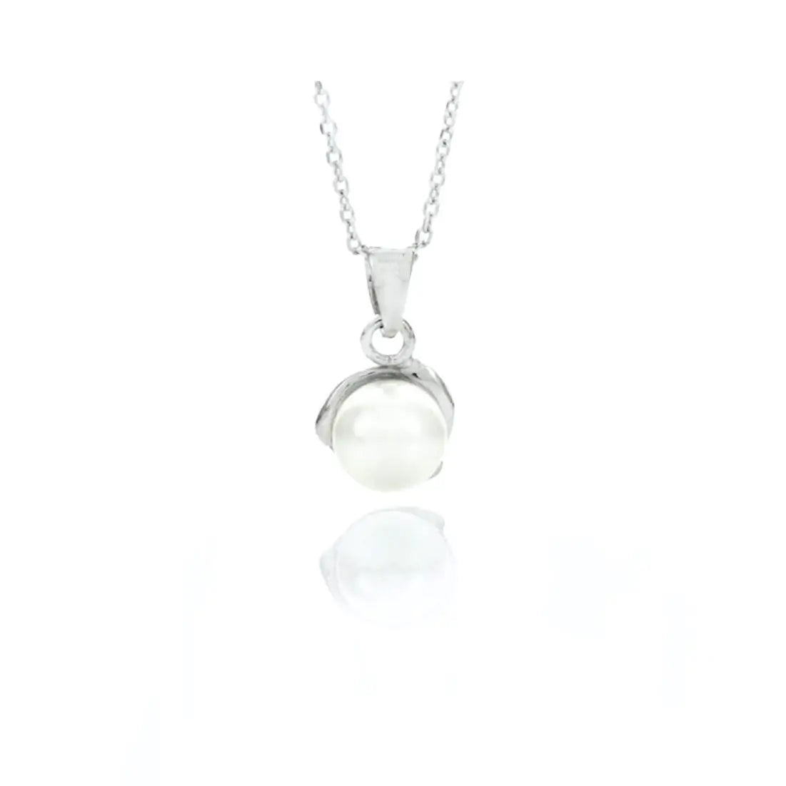 Колие с перла цвят лавандула Сребро 925