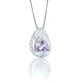 Колие със синтетичен александрити т сребро с нежен лилав блясък