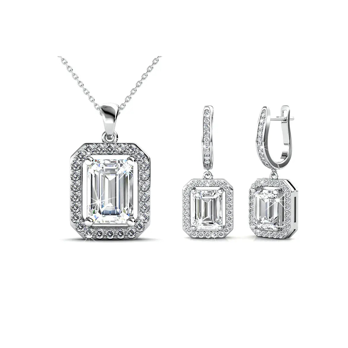 Комплект Golden Luxe колие и обеци с австрийски кристали