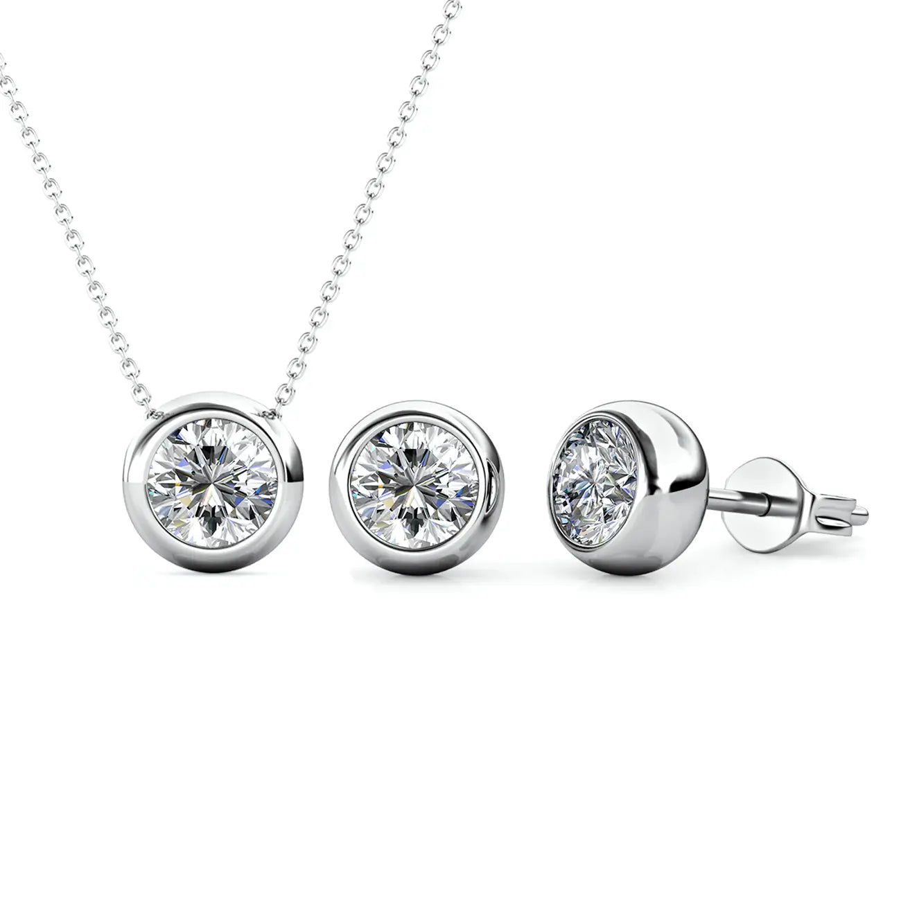 Комплект Pure Elegance Kолие и обеци с австрийски кристали 18K златно покритие