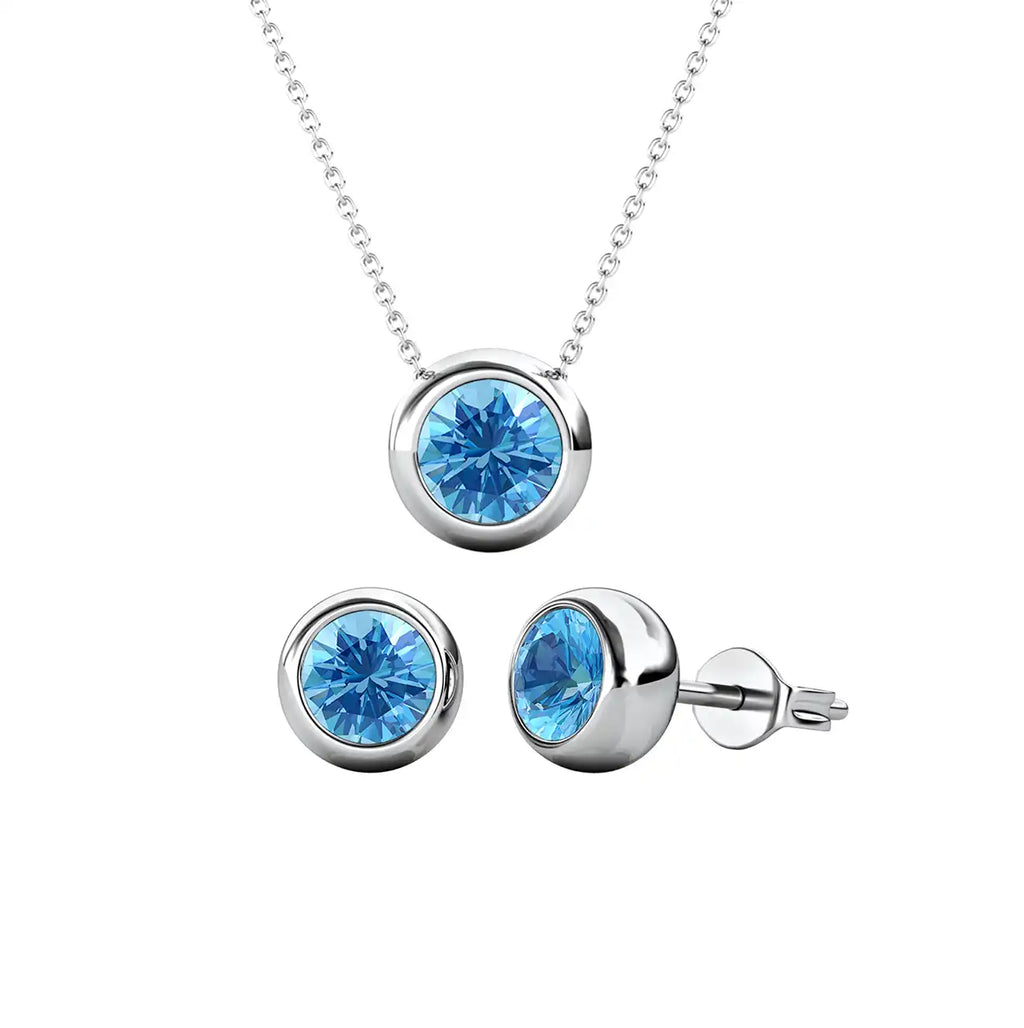 Комплект Pure Elegance Kолие и обеци с австрийски кристали 18K златно покритие