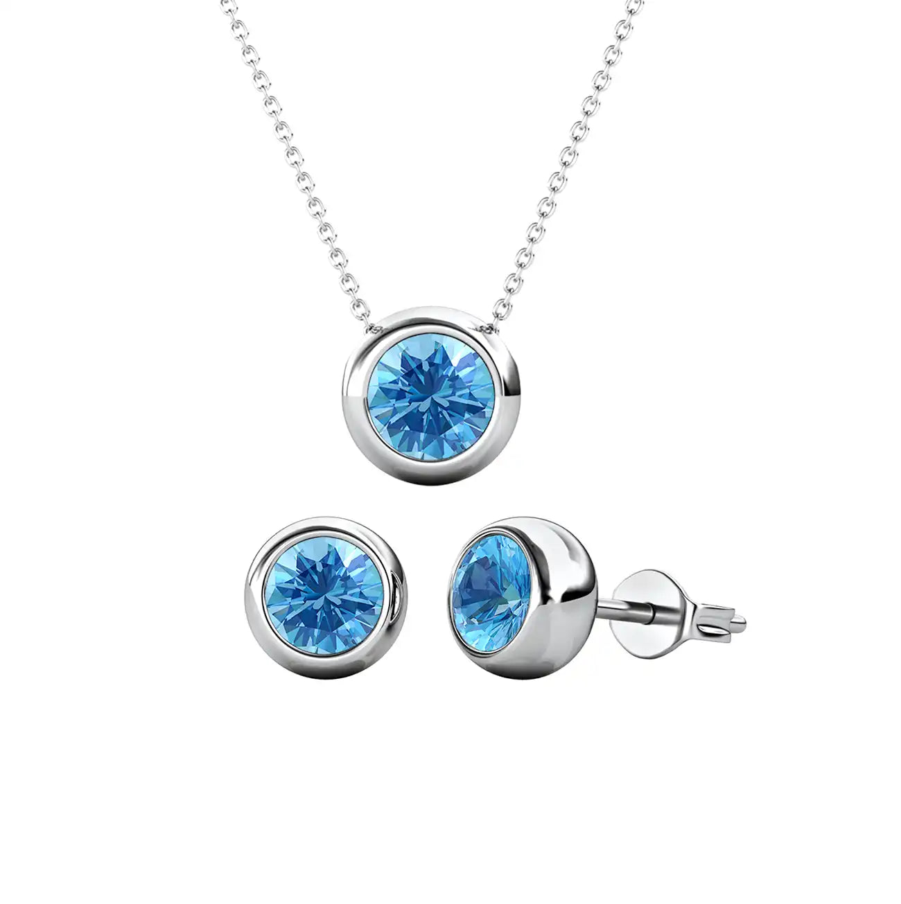 Комплект Pure Elegance Kолие и обеци с австрийски кристали 18K златно покритие