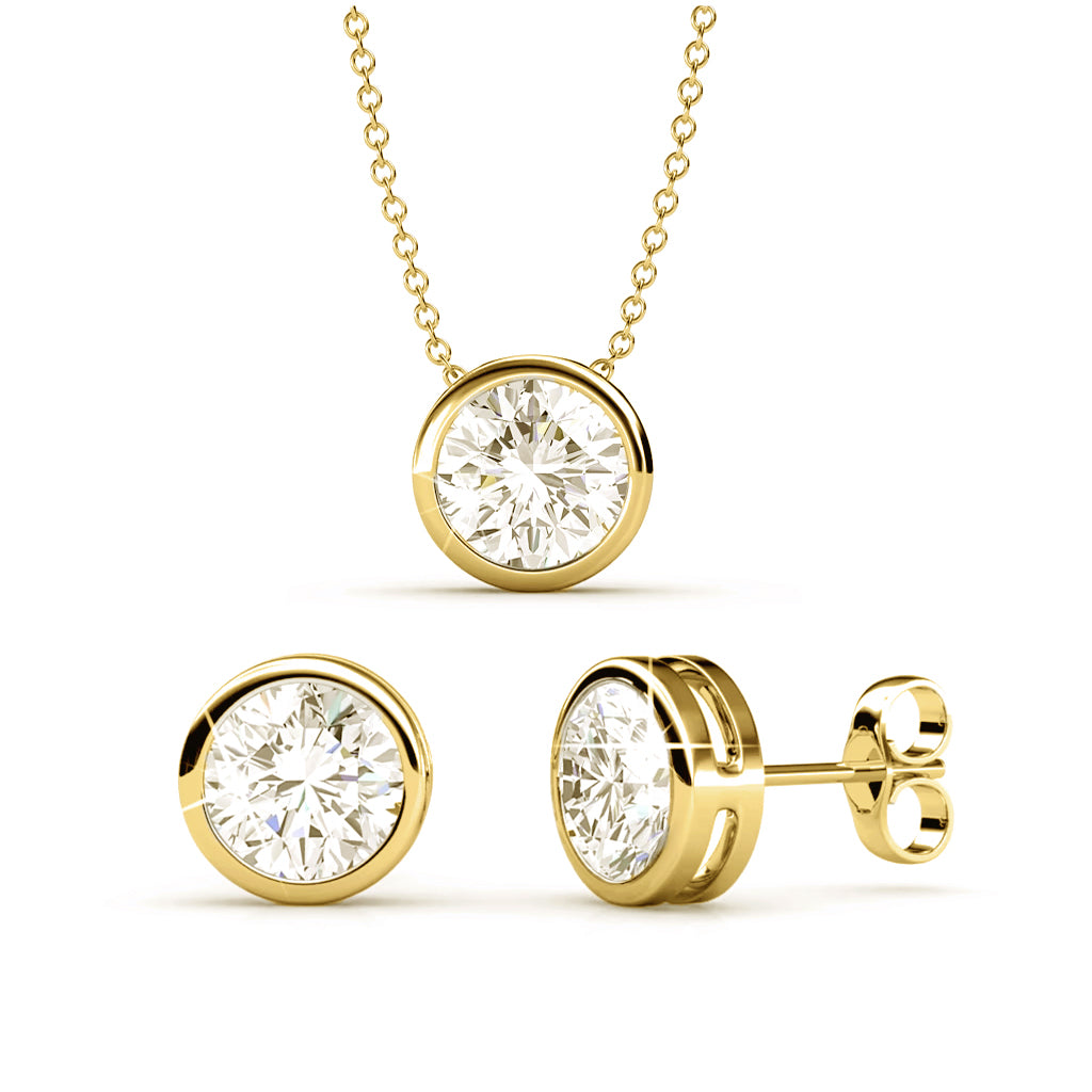 Ежедневен Kомплект Timeless Glow Колие и обеци с кристали