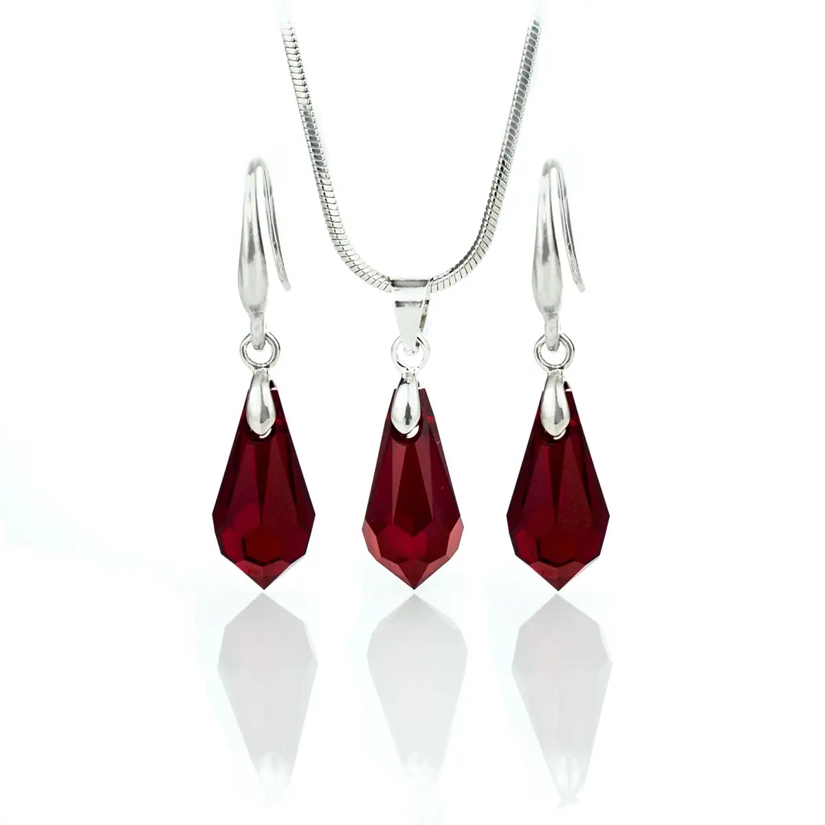 Кристален комплект бижута Tear Drop Колие с обици