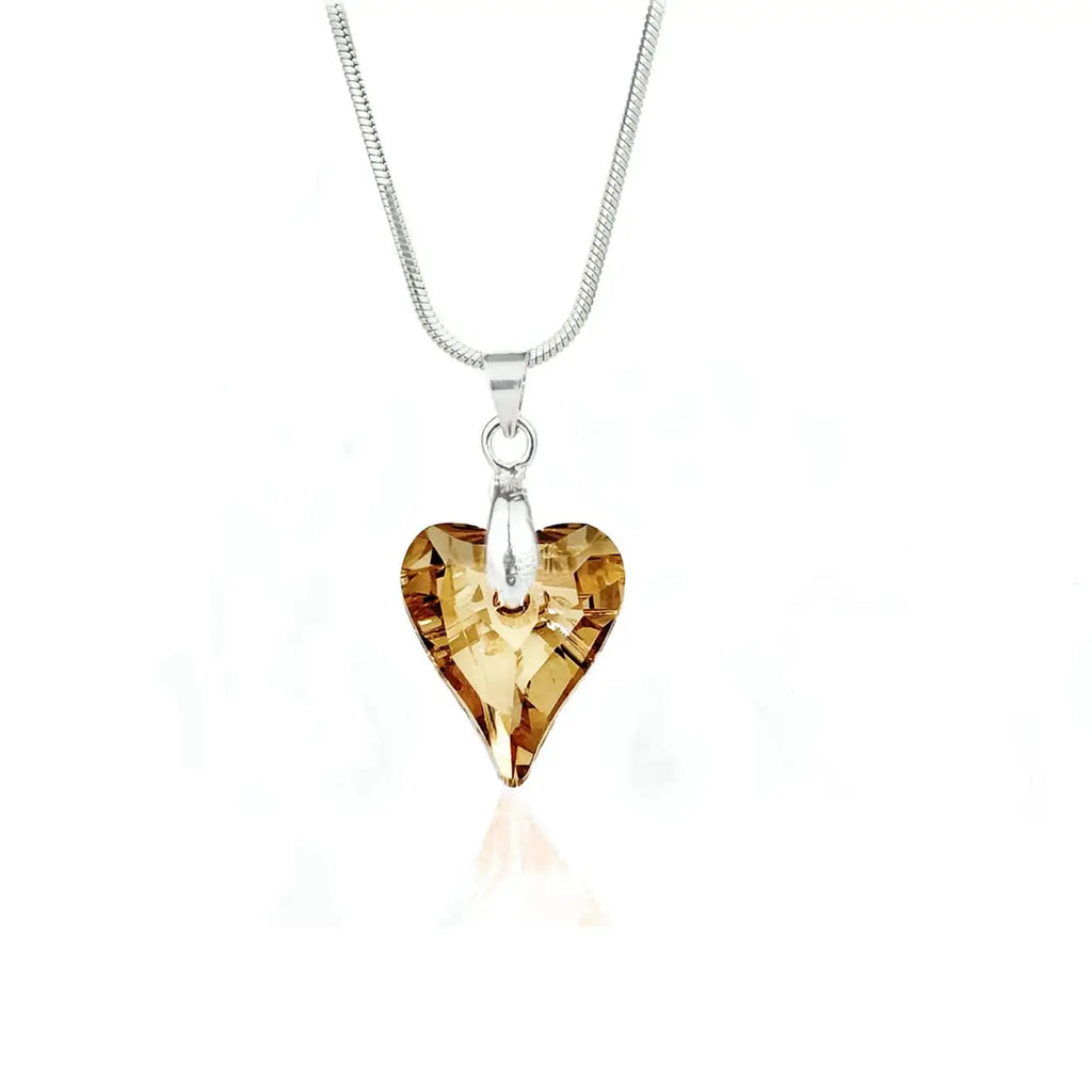 Кристално дамско колие Heart 2 размера