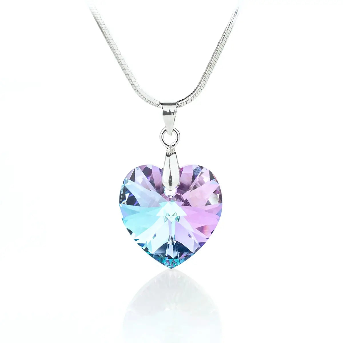 Кристално колие Сърце с австрийски кристали 18мм и 28мм
