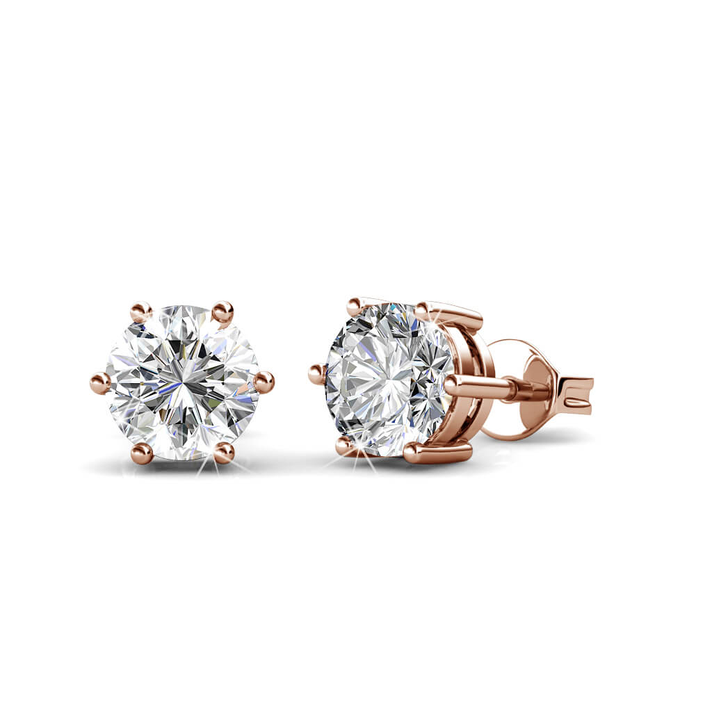 Малки обеци на винт Classic Spark Сребро 925 и австрийски кристали