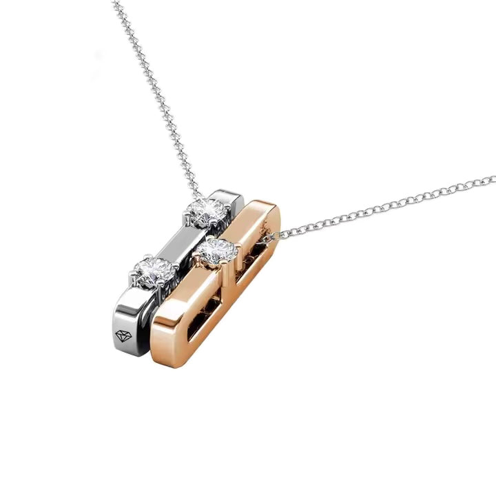 Минималистично колие Duo Color с австрийски кристали