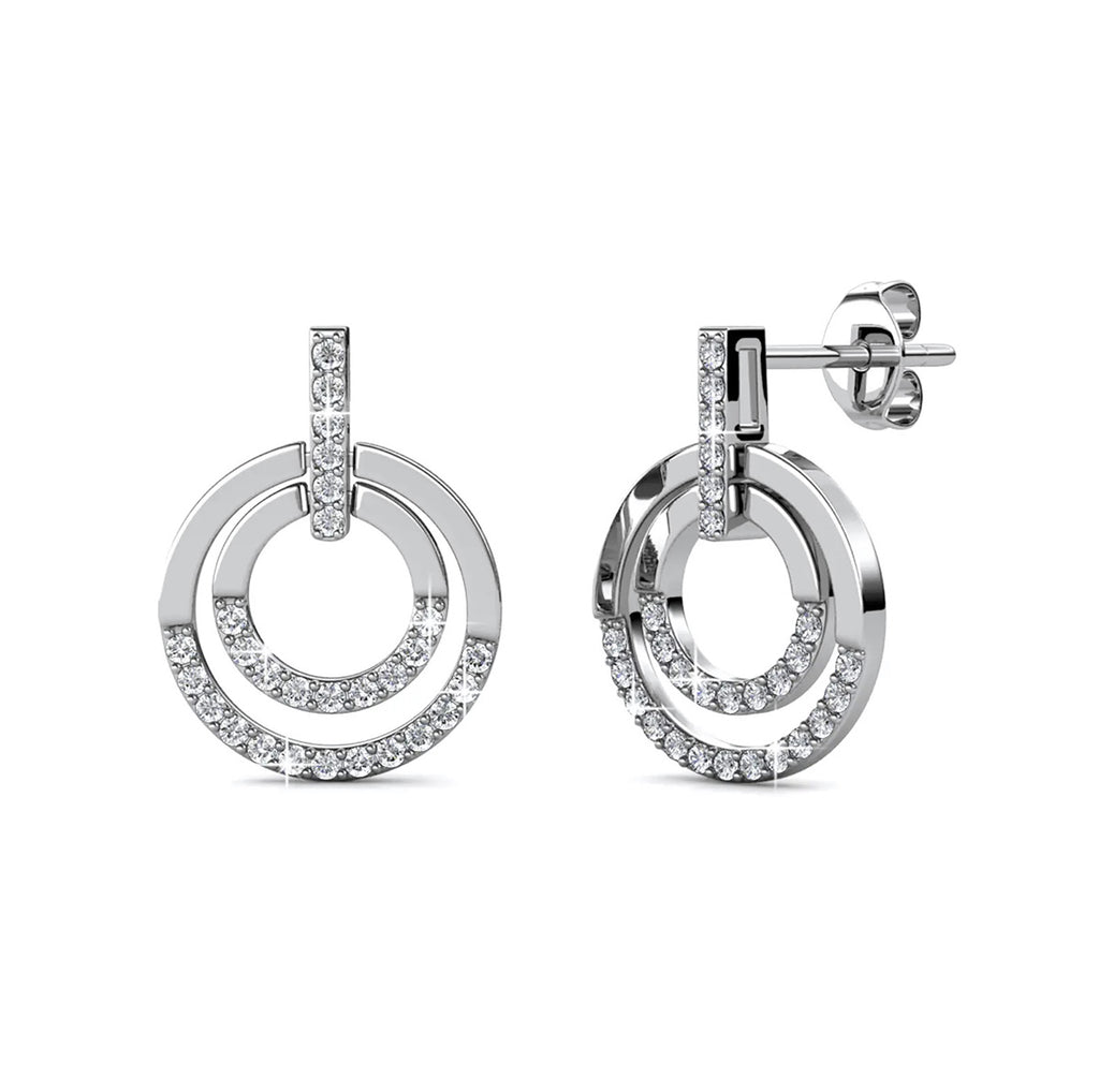 Модерни позлатени обеци с австрийски кристали