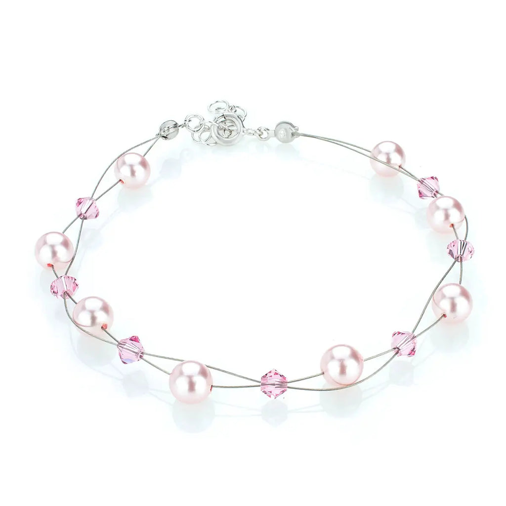 Нежнa гривна с малки перли и кристали