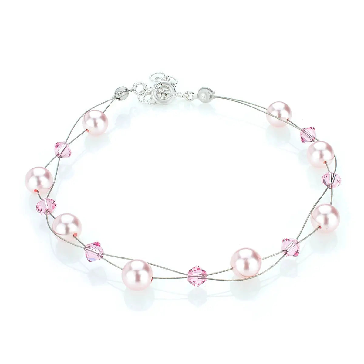 Нежнa гривна с малки перли и кристали