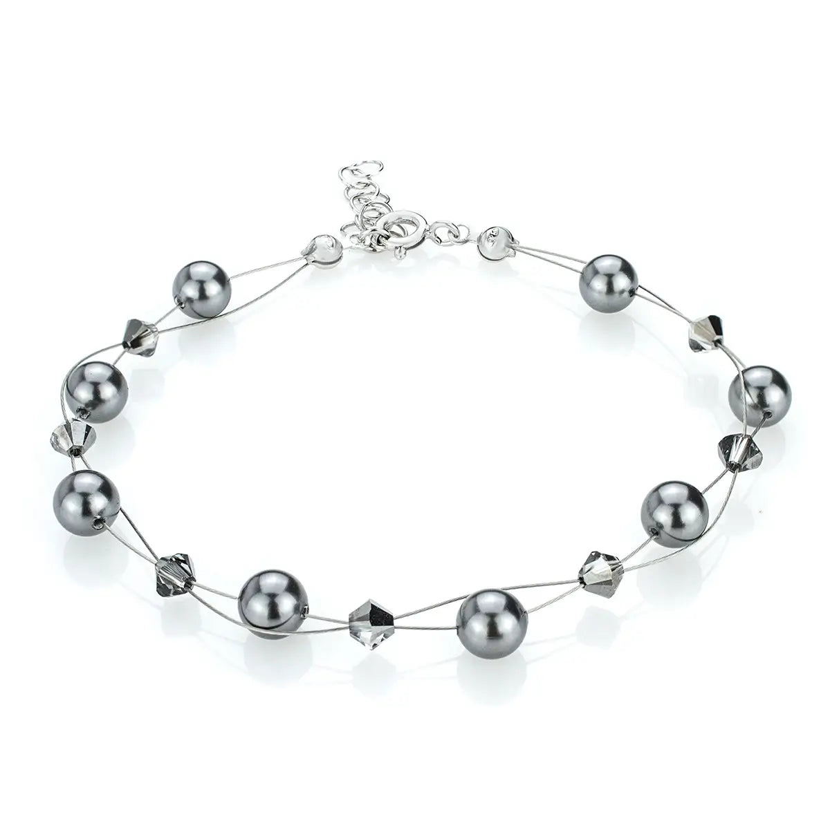 Нежнa гривна с малки перли и кристали