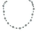 Нежно колие , наниз от малки перли и кристали Сваровски в графитен цвят